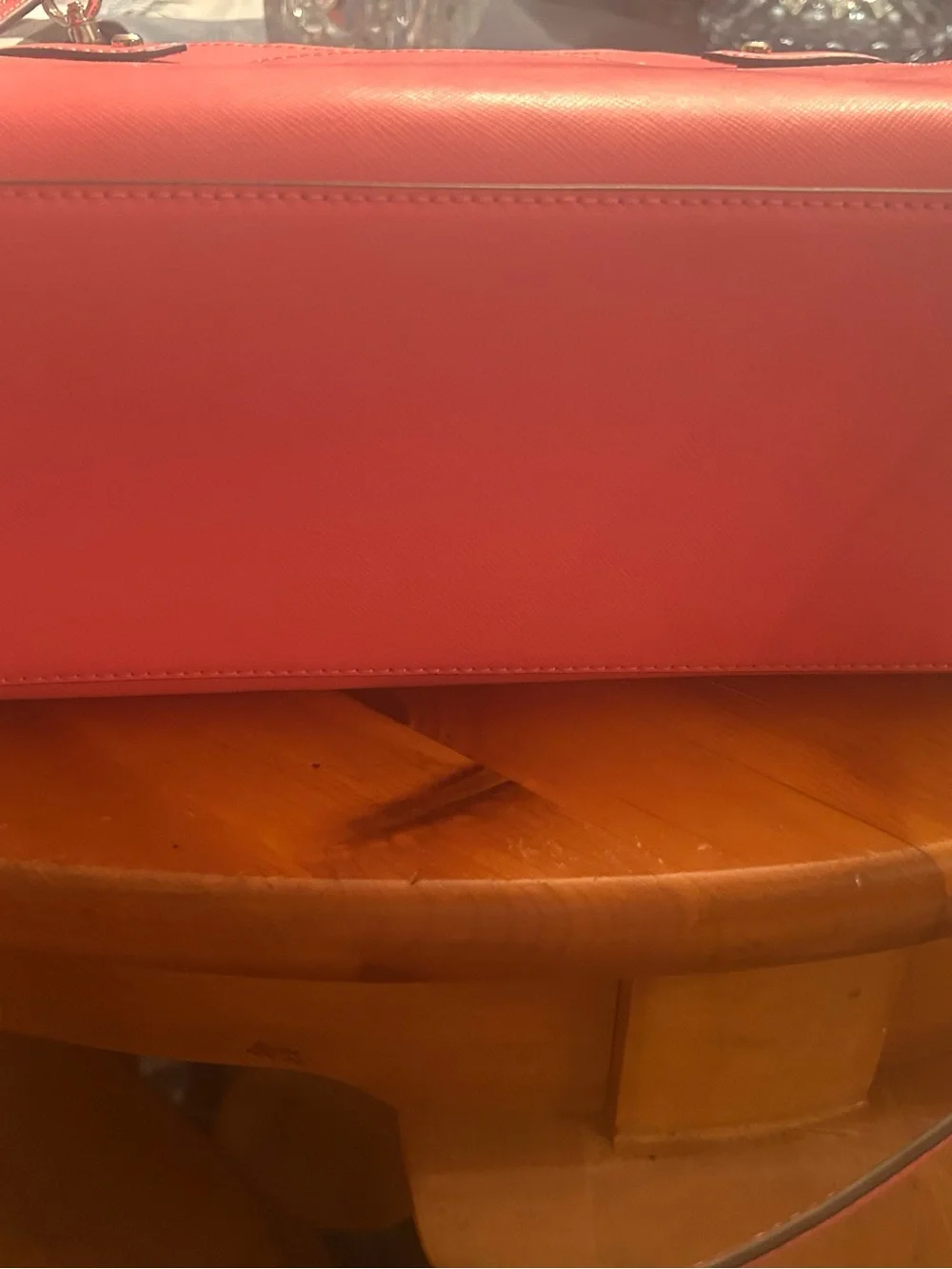 kate spade Hot Coral Saffiano Leather Satchel with Strap
